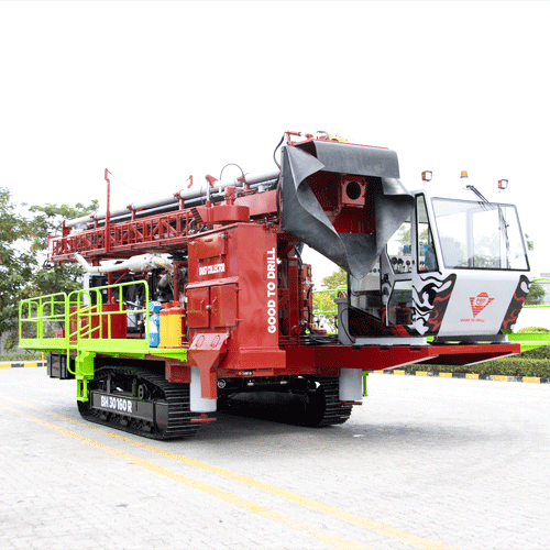 PRD-BH-30-160 rotary blast hole drilling rig in rugged terrain
