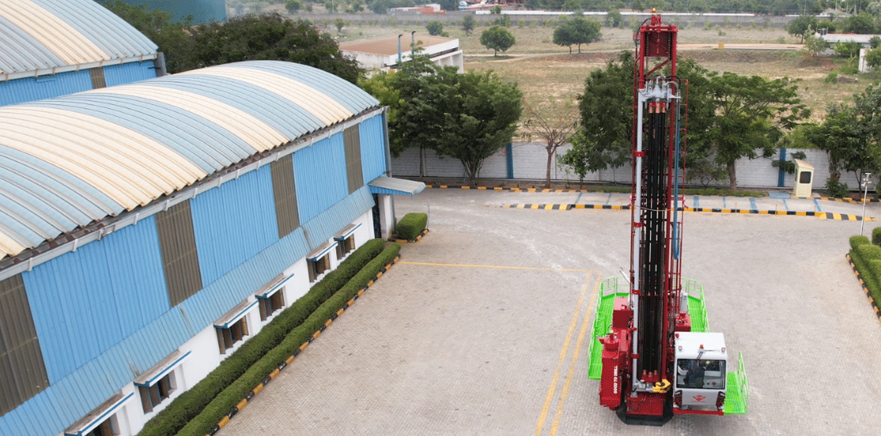 PRD-BH-30-160 rotary blast hole drilling rig in rugged terrain